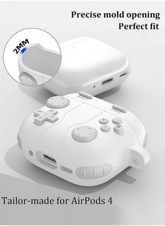 SUNDAREE Cute Case Compatible with AirPods 4 with Active Noise Cancellation with Keychain, Cartoon Anime Game Console Funny Soft Silicone Shockproof Wireless Charging Case  - Image 5