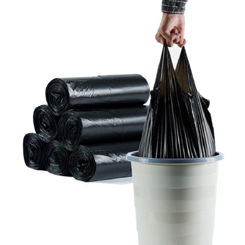 Wing Era Black Portable Garbage Bag Household Large Thick Kitchen Vest Plastic Bag Manufacturers - Image 1