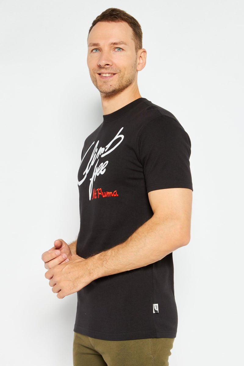 PUMA تي شيرت رياضي قصير الأكمام للرجال من بومّا x سلكت، أسود - Image 2