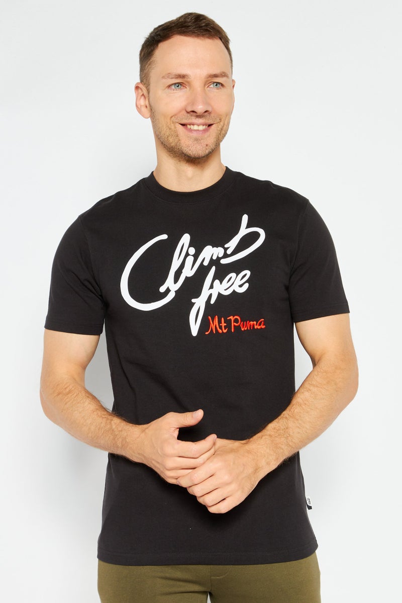 PUMA تي شيرت رياضي قصير الأكمام للرجال من بومّا x سلكت، أسود - Image 1