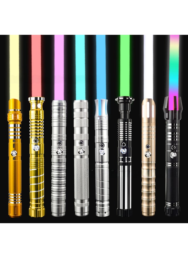 null - Star Wars Laser Sword Luminous Toy Metal Lightsaber Charging Color Changing Flash Toy Sword Wholesale-Color:1 Generation-black Single Pack-Specifications:Pixel 15 Color Light Effect + Flowing Water Rainbow Color + Mute - Image 1