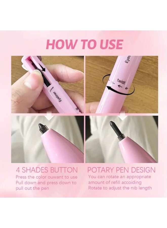 Generic 4-in-1 Makeup Pen | Eyebrow Pencil, Highlighter, Lip Liner & Eyeliner All-in-One for All Skin Types Cooling Effect Perfect Gift for Beginners - Image 4