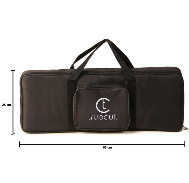 True Cult Polyester Keyboard Bag Compatible with 37 Keys Yamaha & Casio Pss-E30,Pss-F30 Padded Quality with Dust Cover (Black) - Image 4