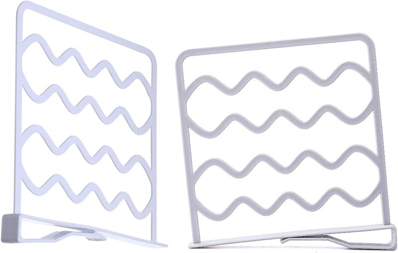 Set of 2 Clip-On Shelf Dividers - No-Drill Wardrobe & Cupboard Organizer for Bedroom, Kitchen & Office - Image 3