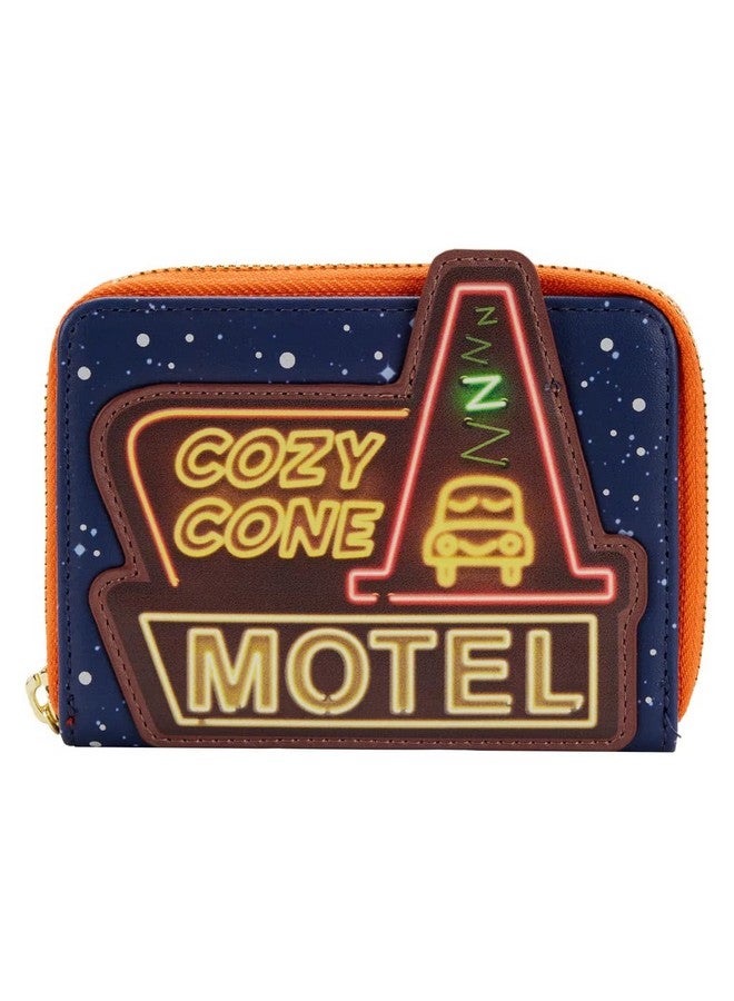 Loungefly Disney Pixar Moments Cozy Cone Zip Around Faux Leather Wallet Lightweight Cars One Size - Image 1