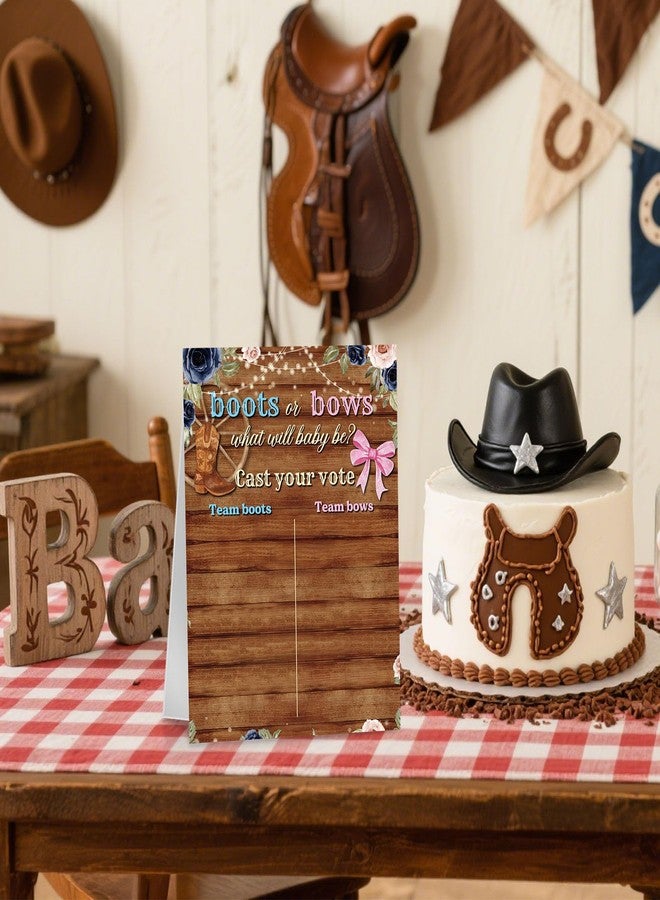 Poen لعبة كشف جنس المولود "أحذية أو فيونكات" مع حامل، 60 ملصقًا لفيونكة وردية وحذاء بني، لوازم حفلات استقبال المولود، زينة لعبة تخمين جنس المولود (ولد أم بنت) لحفلة كشف جنس المولود - Image 5