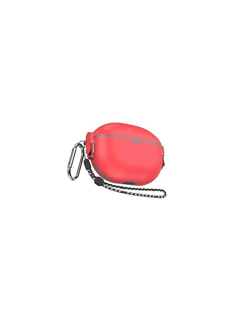 Case Compatible with Beats Studio Buds Case, [Carabiner + Lanyard] [Safety Lock Switch] TPU Material Anti-Drop Shockproof Protective Case for Beats Studio Buds/Buds+/Buds Plus (Red)