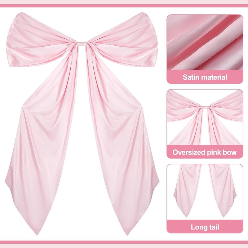 HZYH Extra Large Pink Satin Bow – Wedding & Birthday Party Decorations, Big Ribbon Bow For Arch, Bachelorette, Bridal Shower, Door & Wall Decor - Image 2