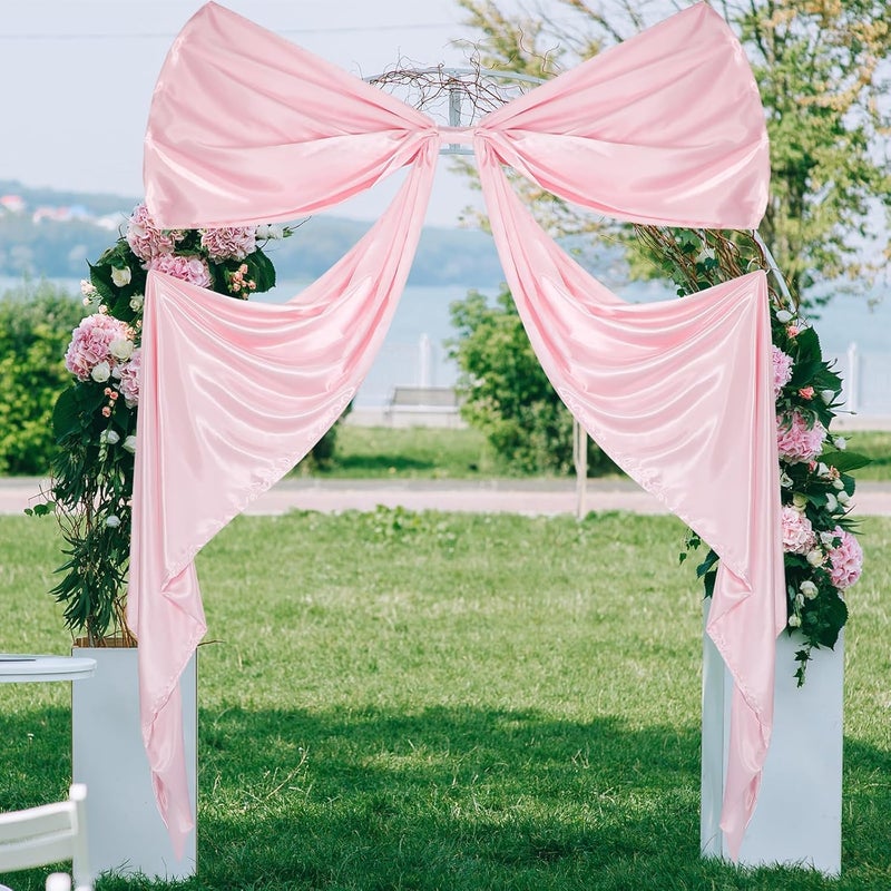 HZYH Extra Large Pink Satin Bow – Wedding & Birthday Party Decorations, Big Ribbon Bow For Arch, Bachelorette, Bridal Shower, Door & Wall Decor - Image 5
