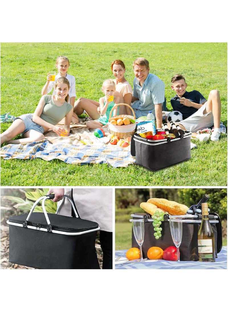 Insulated Large Picnic Basket 35L- Strong Aluminum Frame Waterproof Lining Design for Easy Storage - Take it Camping, Picnicking, Lake Trips or Family Vacations - Keeps Food Cold - pzsku/Z2BBF2F171290D9A137C4Z/45/_/1734683828/c63bbafc-5034-4665-a50f-cc1775346f15