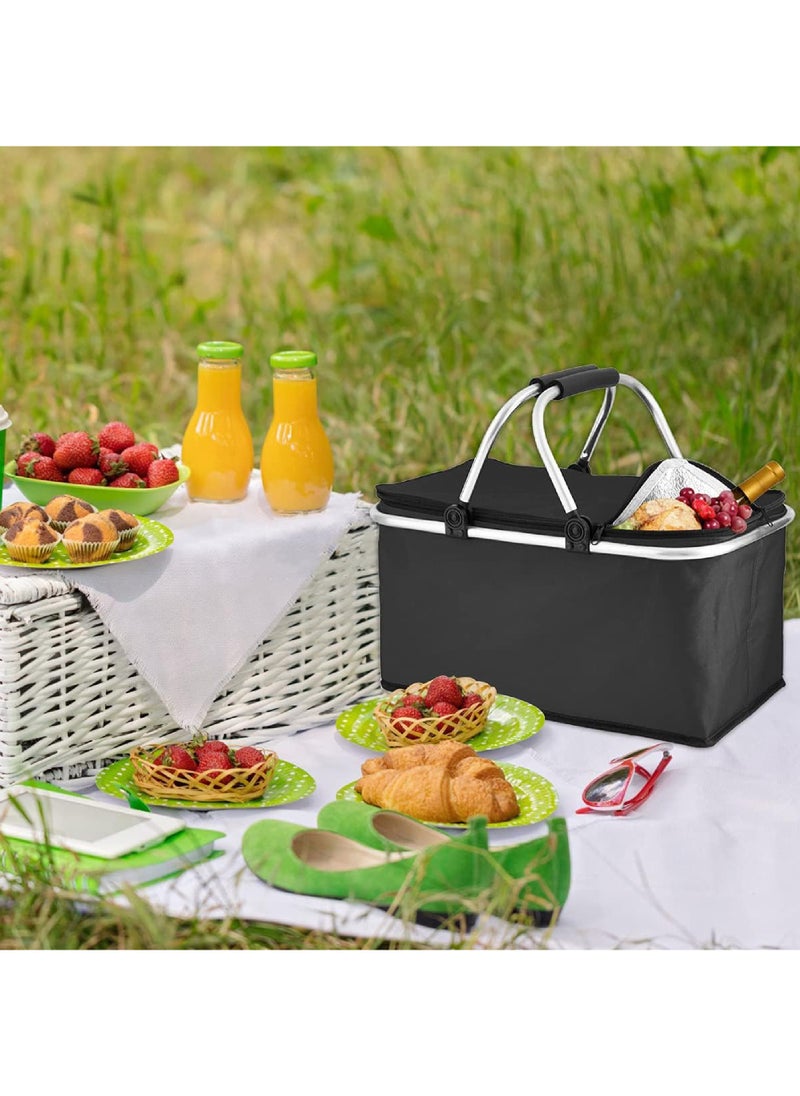 Insulated Large Picnic Basket 35L- Strong Aluminum Frame Waterproof Lining Design for Easy Storage - Take it Camping, Picnicking, Lake Trips or Family Vacations - Keeps Food Cold - pzsku/Z2BBF2F171290D9A137C4Z/45/_/1734683837/9ecaf5f3-29d4-4103-8808-e826aa2965c6