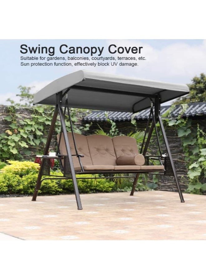 Replacement Canopy, Swing Chair Cover Waterproof Canopy Cover Garden Swing Canopy Patio Swing Canopy Porch Swing Cover Swing Top Cover Fabric Swing Canopy for Outdoor Patio Garden Poolside Balcony - Image 2