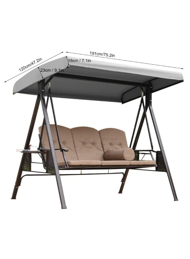 Replacement Canopy, Swing Chair Cover Waterproof Canopy Cover Garden Swing Canopy Patio Swing Canopy Porch Swing Cover Swing Top Cover Fabric Swing Canopy for Outdoor Patio Garden Poolside Balcony - Image 5