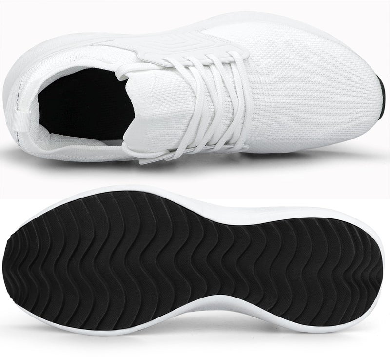 Abboos Womens Running Shoes Lightweight Slip on Walking Shoes Comfortable Athletic Gym Tennis Shoes White 7.5 - Image 4