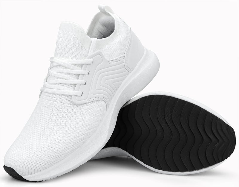 Abboos Womens Running Shoes Lightweight Slip on Walking Shoes Comfortable Athletic Gym Tennis Shoes White 7.5 - Image 5