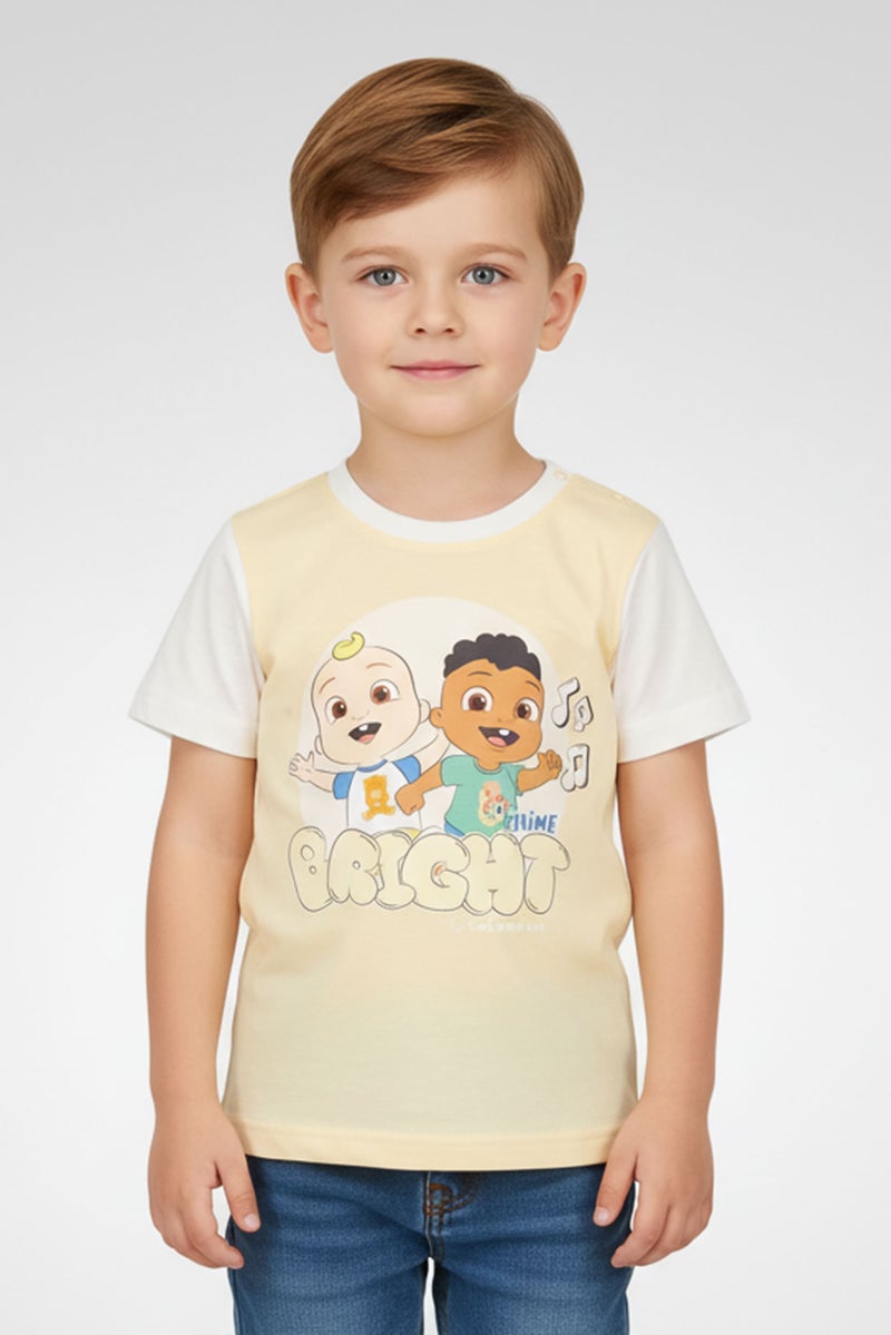 Cocomelon Toddlers Boy Two Tone Short Sleeve T-Shirt, Multicolor - Image 1
