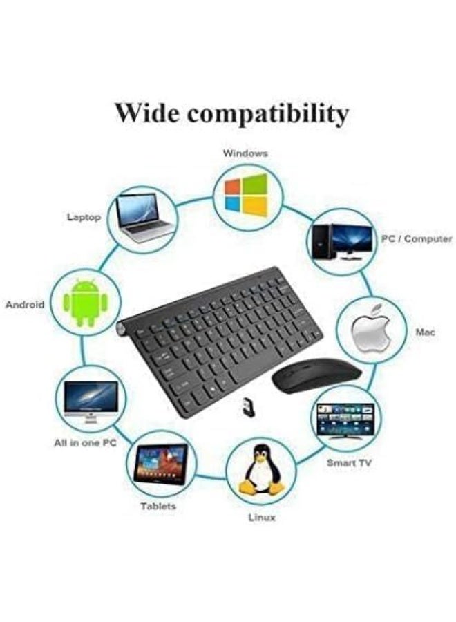 مجموعة لوحة مفاتيح وماوس لاسلكية 2.4 جيجاهرتز مع مستقبل USB، مفاتيح هادئة، تصميم مدمج للكمبيوتر المحمول والمكتبي والماك والتابلت - أسود - Image 4