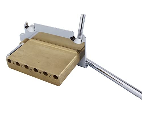 Guyker Non-locking 2 Point Guitar Tremolo Bridge with Tremolo System Saddle and Full Size Brass Block CNC Machine Replacement Part (Chrome, GG510) - Image 5