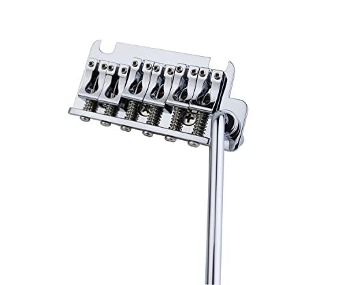 Guyker Non-locking 2 Point Guitar Tremolo Bridge with Tremolo System Saddle and Full Size Brass Block CNC Machine Replacement Part (Chrome, GG510) - Image 2