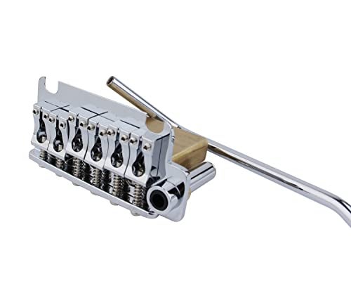 Guyker Non-locking 2 Point Guitar Tremolo Bridge with Tremolo System Saddle and Full Size Brass Block CNC Machine Replacement Part (Chrome, GG510) - Image 4
