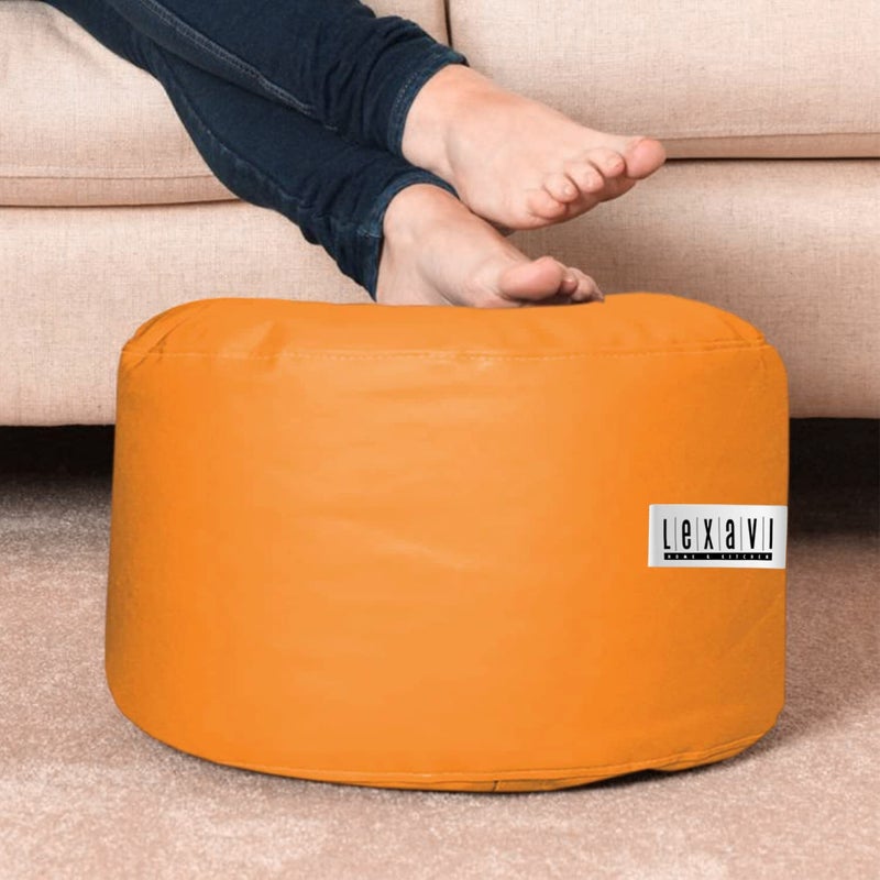 LEXAVI Brand 4XL Luxury Bean Bag with Footrest Free Pillow Without Beans Fillers Only Cover Original Faux Leatherette Beanbag with Ultra Soft Comfort Single Seating 4XL Gold - Image 4
