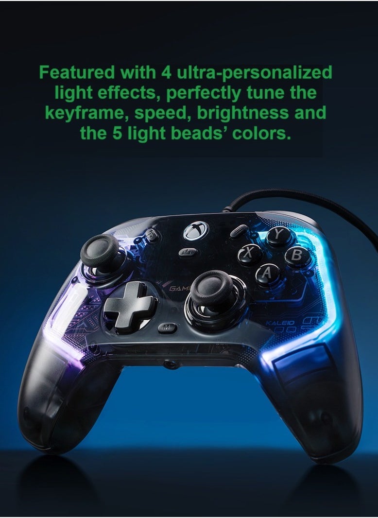 Generic - Classic Gamepad GameSir Kaleid Wired Gaming Controller Colorful Light for Xbox Series X/S, Xbox One, Windows 10/11  Steam, Plug and Play Gaming Gamepad, Transparent Video with Hall Effect Joysticks/ - Image 1