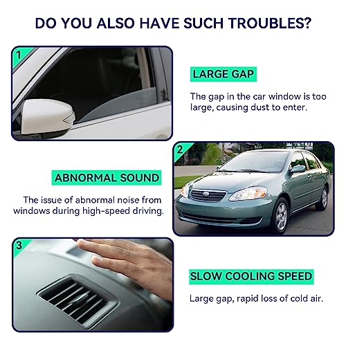 Tivora Front Rear Door Weather Strip Seal Rubber Compatible with 2003-2007 Toyota Corolla Replace 67872-02050 67871-02050 67861-02100 67862-02100 6787202050 6787102050 6786102100 6786202100 - Image 5