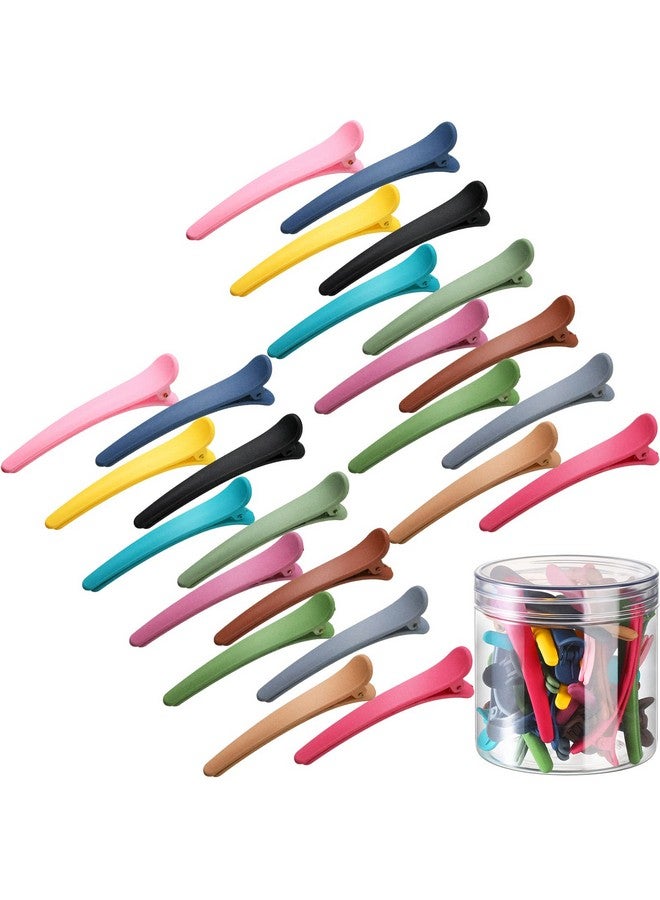 Geosar 24 Pcs Hair Sectioning Clips, Duck Billed Hair Accessories for Styling, Plastic Hair Clips with Container, 2.95 Inch, Colorful, for Women - Image 1