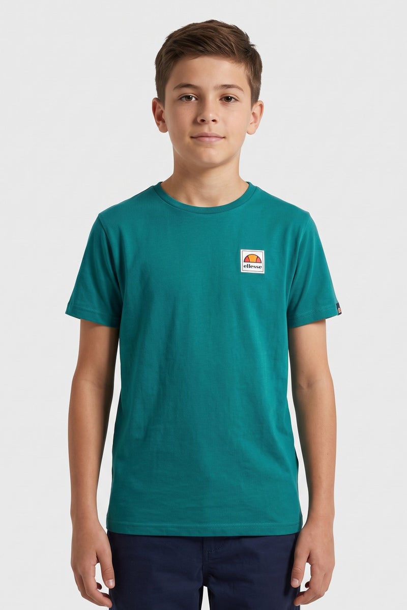 Ellesse Kids Boy Sportswear Fit Short Sleeve Outdoor T-Shirt, Dark Green - Image 1
