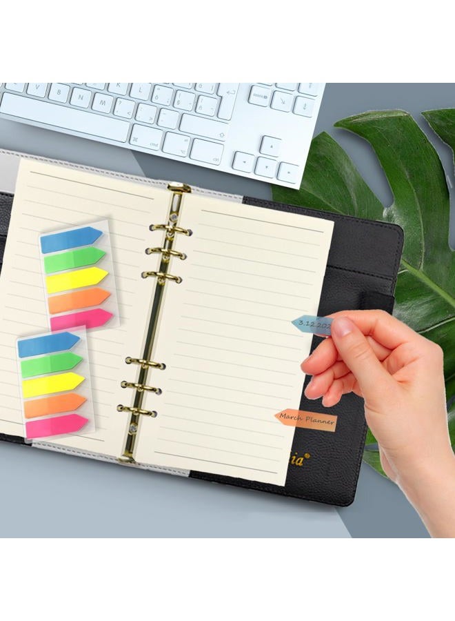 Harphia A6 6 Holes Binder Refill Value Set, 90 Sheets Ruled Line Planner Insert, 5 Sheets Binder Paper Dividers, Translucent Planner Pocket, PVC Binder Card Bag, 200Pcs Colorful Index Stickers - Image 5