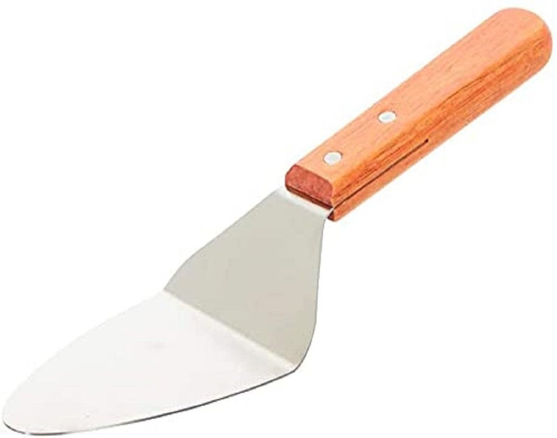 Baskety خادم فطيرة باسكتي دعم كعكة نقل مثلث مجرفة ملعقة خشبية مجرفة فولاذية مناسبة للبيتزا (عبوة من 1) - Image 1