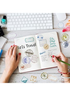 Chinco 60 Sheets (1000 Stickers) Passport Stickers Travel Stickers Passport Postage Stamps Stickers Decorative Vintage Luggage Country Stickers Pack for Laptops Cars Suitcases Scrapbook  - Image 1