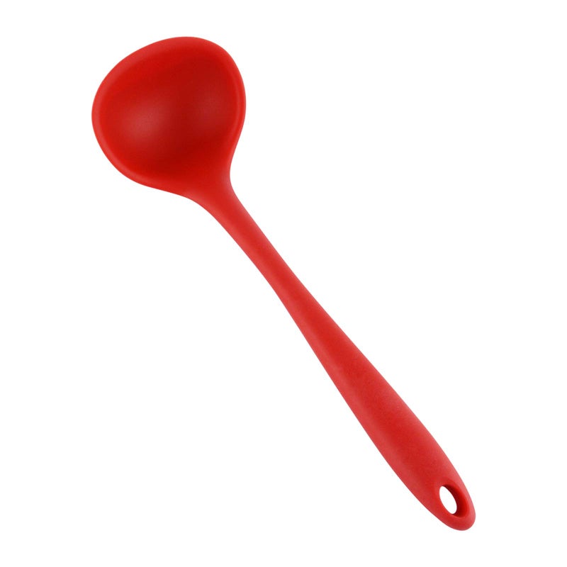 MOACC Silicone Ladle Spoon Heat Resistant Soup Ladle for Serving with Solid Coating Handle 