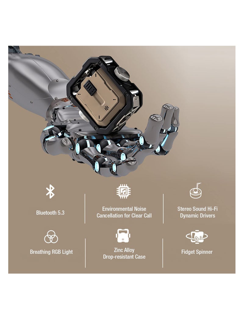 Wireless Bluetooth 5.3 Gaming Earbuds, 3D Stereo Clear Call Noise Canceling in-Ear Headphones, 65ms Low-Latency TWS Headphone Compatible Fit for iPhone Android, with Fidget Spinner, RGB Lights