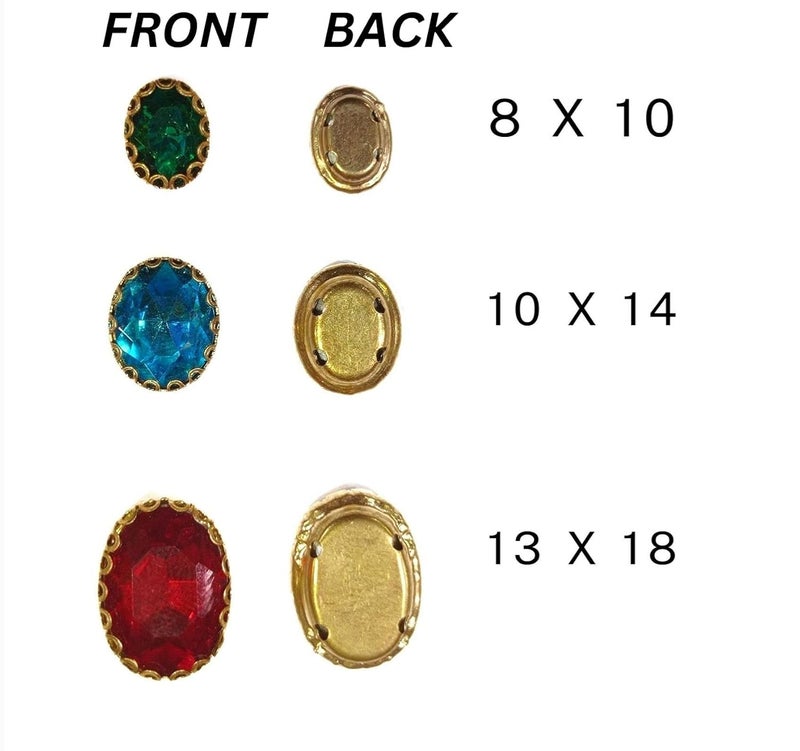 LECRAFT Jewellery Making Sew On RhinestoneClipstone Oval Pack of 10pc 810 Multi AB - Image 4