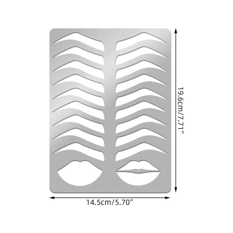 Stainless Steel Eyebrow Embroidery Template Eyebrow and Mouth Copying Patterns Eyebrow Stencil Practice Template Eyebrow Mouth Shaping Template - Image 2