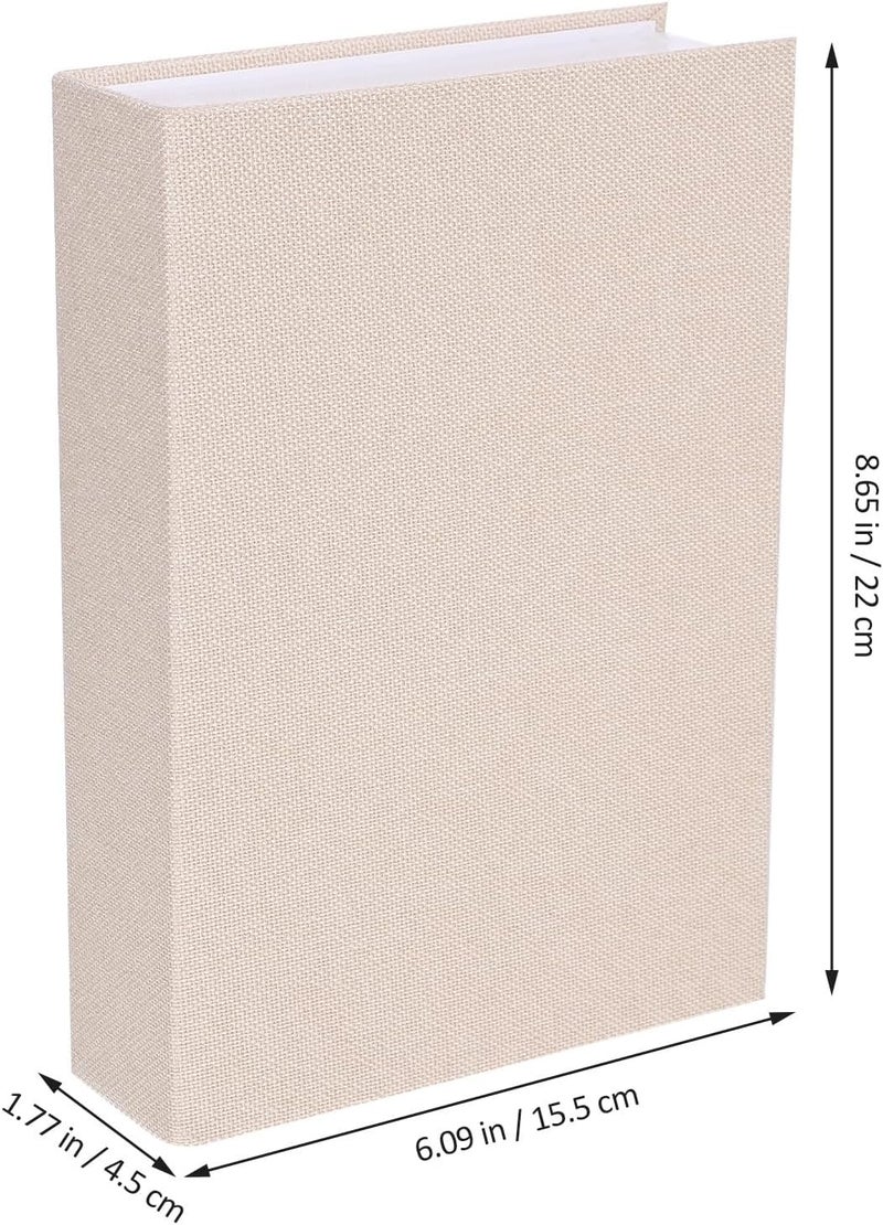 3pcs Linen Fake Book Boxes Decorative Book Shaped Storage Organizer with Lid, Simulation Bookshelf Prop for Home Office Shelf Décor, White Beige Khaki - Image 2