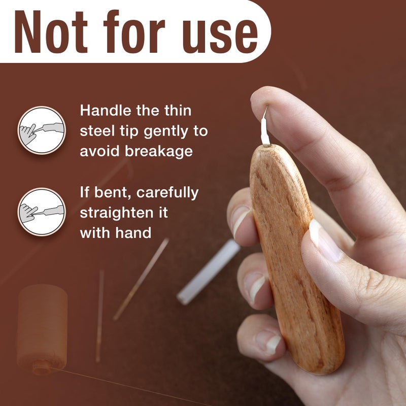 Savina Handmade Needle Threader for Hand Sewing - Hardwood Handle with Stainless Steel Hook (1cm Extended) for Easy Threading - Works with Sewing Machines & Small Eye Needles (Needle Threader) - Image 4