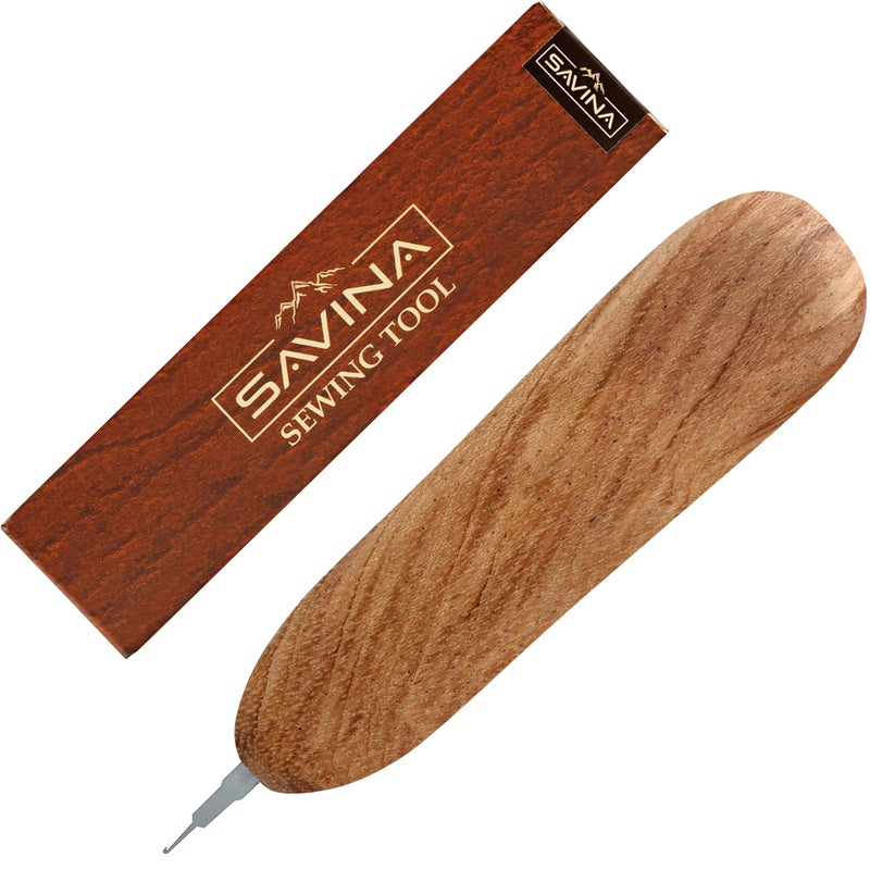 Savina Handmade Needle Threader for Hand Sewing - Hardwood Handle with Stainless Steel Hook (1cm Extended) for Easy Threading - Works with Sewing Machines & Small Eye Needles (Needle Threader) - Image 1