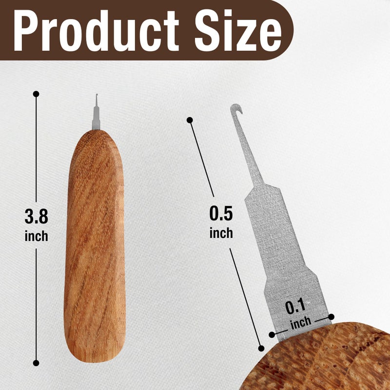 Savina Handmade Needle Threader for Hand Sewing - Hardwood Handle with Stainless Steel Hook (1cm Extended) for Easy Threading - Works with Sewing Machines & Small Eye Needles (Needle Threader) - Image 3