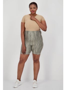 Reebok Women Plus Sportswear Fit Training Shorts, Olive  - Image 3