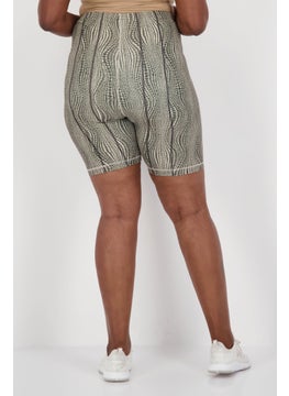 Reebok Women Plus Sportswear Fit Training Shorts, Olive  - Image 4