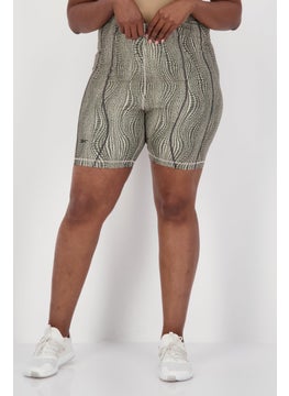 Reebok Women Plus Sportswear Fit Training Shorts, Olive  - Image 1