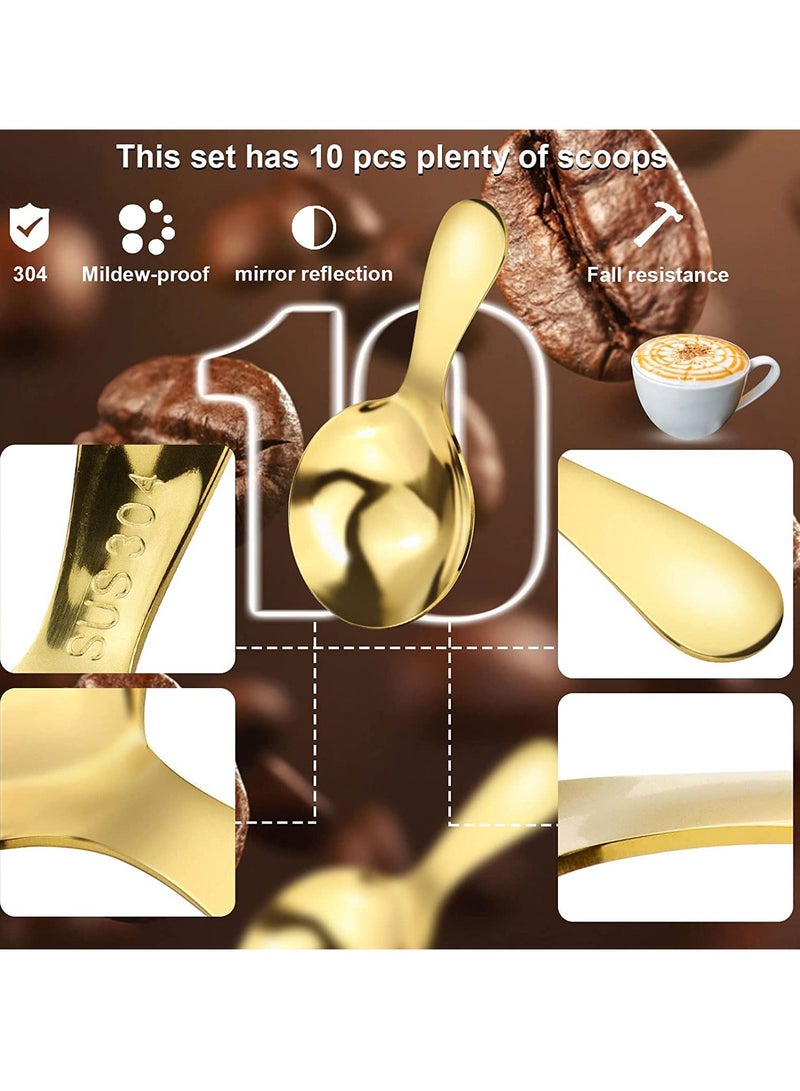 SYOSI 10 PCS Dessert Tasting Spoons, 3.54 inch Food Grade Stainless Steel Short Handle Spoons- Dishwasher Safe, Golden Mini Spoons for Home, Kitchen or Restaurant  - Image 3