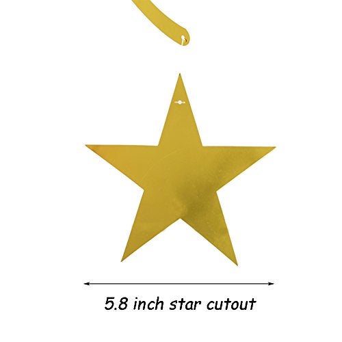 Adeer Gold Twinkle Stars Swirls Decorations Shiny Metallic Hanging Stars Garland Wedding Favors Birthday Baby Shower Party Decorations, 30 pcs - Image 2
