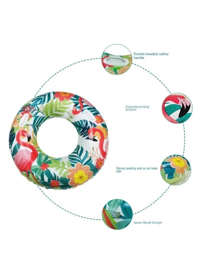 Inflatable Float Ring with Multi shapes – Swimming Tube for Adults & Kids, Perfect for Beach and Pool Parties (90cm Green Flamingo) - Image 3