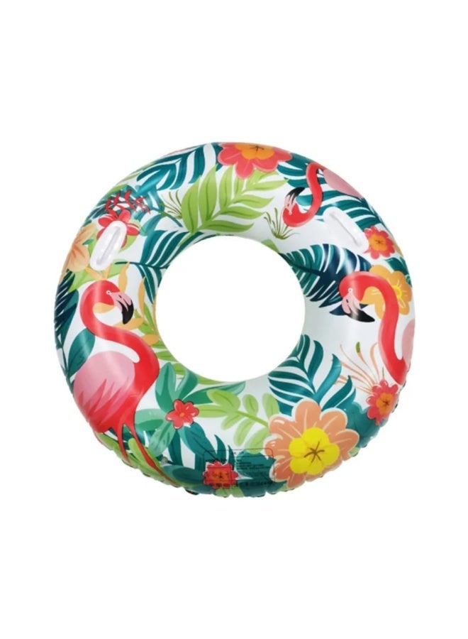 Inflatable Float Ring with Multi shapes – Swimming Tube for Adults & Kids, Perfect for Beach and Pool Parties (90cm Green Flamingo) - Image 4