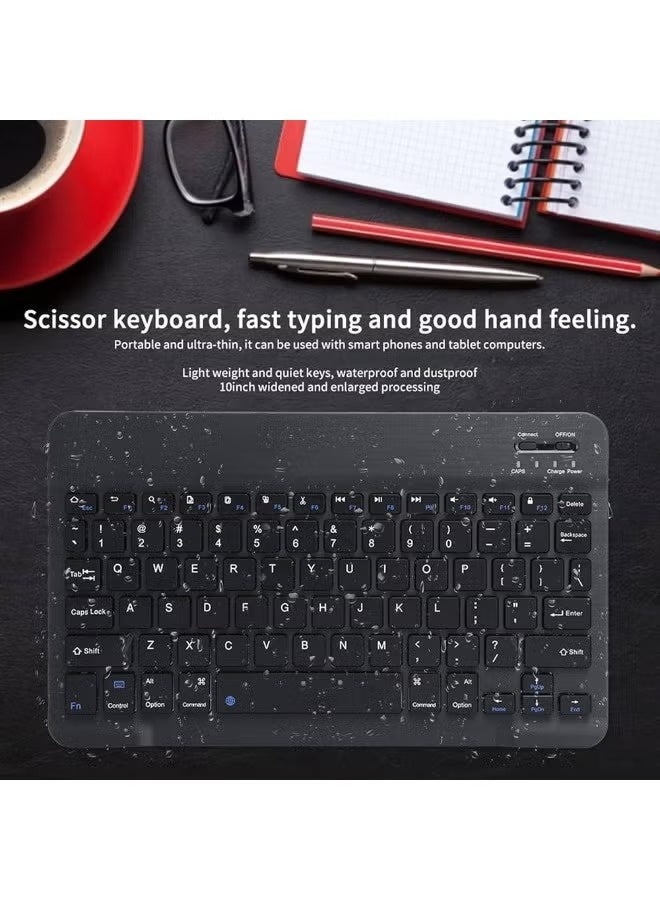 Wireless Keyboard, Mini Portable Bluetooth Keyboard, Ultra Slim Quiet Ergonomic Keyboard with Rechargeable Battery for iOS, Android and Windows - Black - Image 2