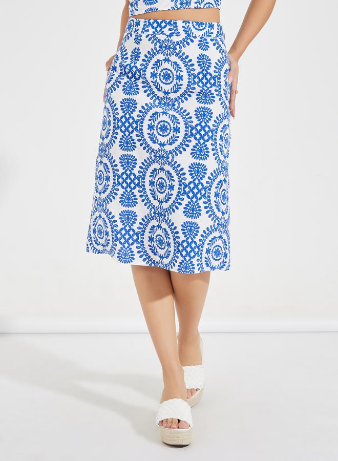 Styli All Over Print Straight Fit Midi Skirt  - Image 2
