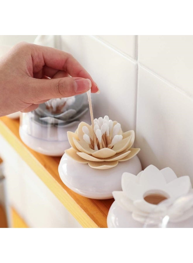 2 Packs Creative Lotus Cotton Swab Holder Q-Tips Toothpicks Holder Table Decorate Cotton Bud Storage Box Organizer - Image 5
